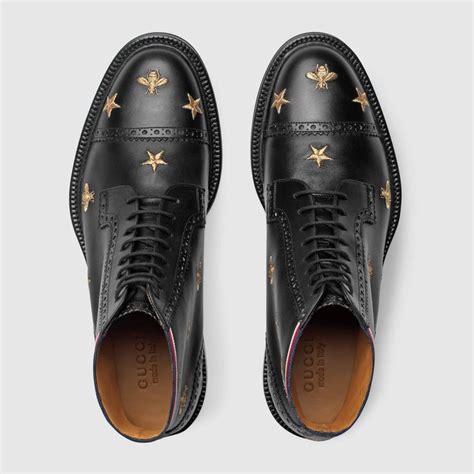 gucci perforated leather brogues|Black brogue leather lace.